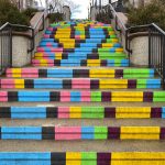 Steps painted bright colours